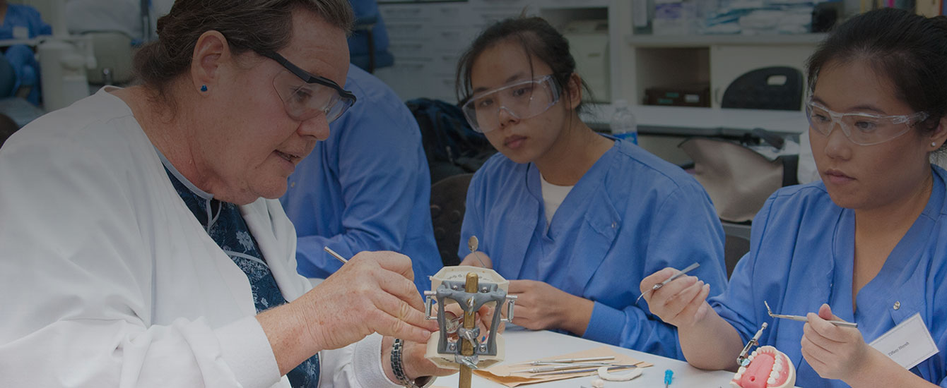 Students get hands-on practical training during a health sciences class