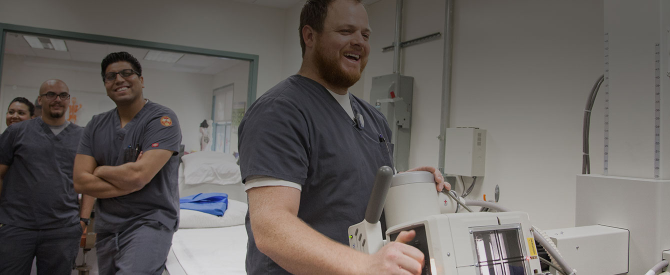 Students get hands-on practical training during a health sciences class