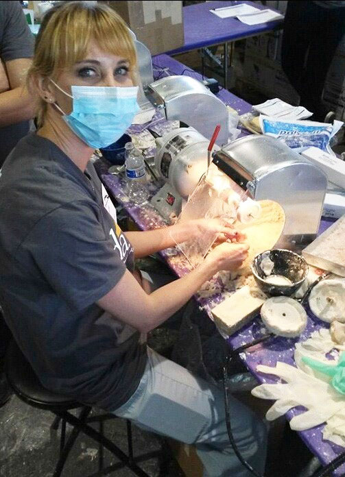 Restorative Dental student works in class.