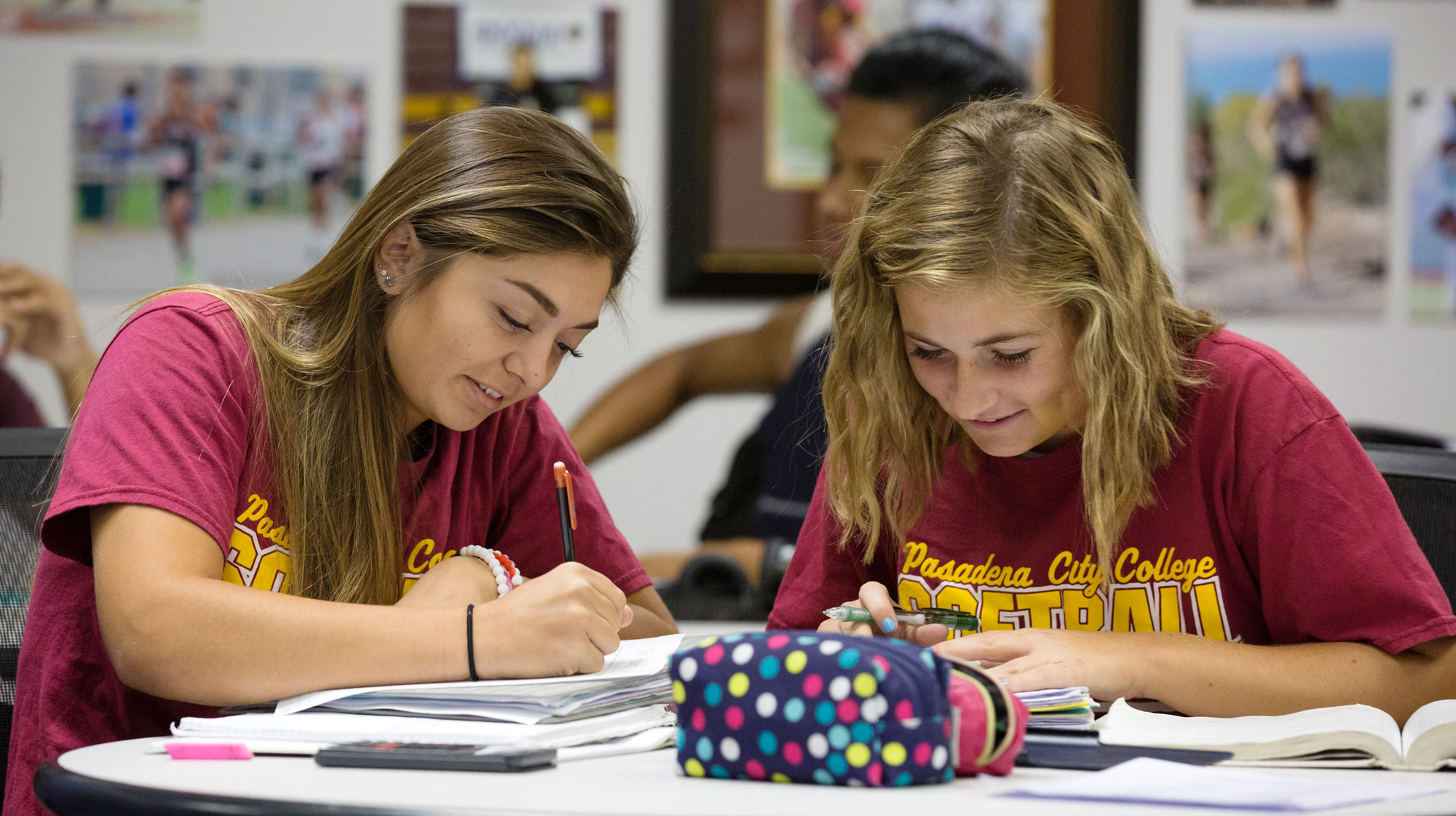 Student athletes work on homework in the Zone